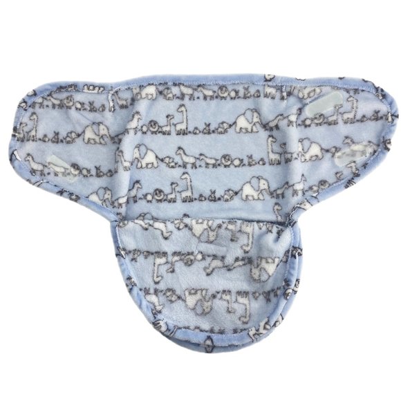 ELEMENTS OF STYLE Baby Family of Animals Light Blue Wrap Swaddle - Picture 6 of 9